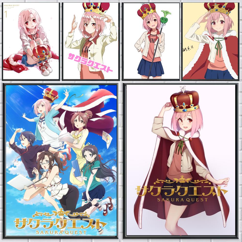 Office Quest - anime S-Sakura Quest-T Poster Peel and