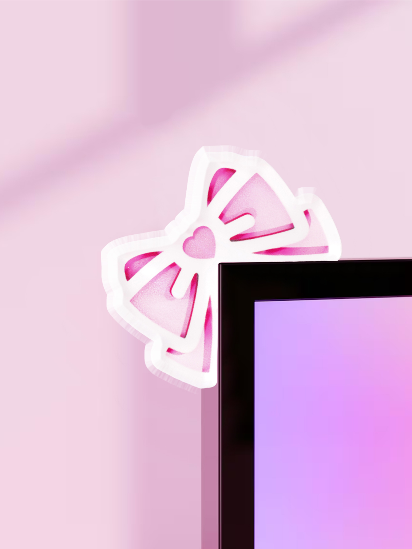 Kawaii Bow Monitor Decor Pink  - Office Technologies review and price
